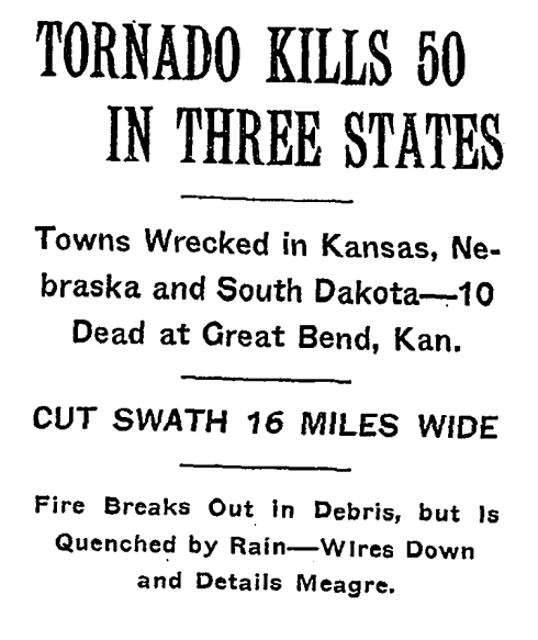 1915 : Biggest Tornado Ever? 16 Miles Wide | Real Climate Science